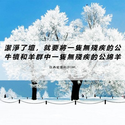 Picture 06 - 以 西 結 書 43:23 CUVT - 潔 淨 了 壇 ， 就 要 將 一 隻 無 殘 - Bible Verse Picture