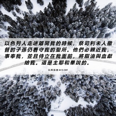Picture 06 - 以 西 結 書 44:15 CUVT - 以 色 列 人 走 迷 離 開 我 的 時 候 - Bible Verse Picture