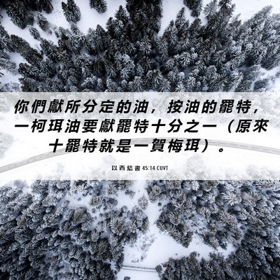Picture 06 - 以 西 結 書 45:14 CUVT - 你 們 獻 所 分 定 的 油 ， 按 油 的 - Bible Verse Picture