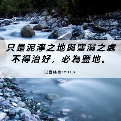 Picture 06 - 以 西 結 書 47:11 CUVT - 只 是 泥 濘 之 地 與 窪 濕 之 處 不 - Bible Verse Picture