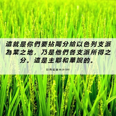 Picture 06 - 以 西 結 書 48:29 CUVT - 這 就 是 你 們 要 拈 鬮 分 給 以 色 - Bible Verse Picture