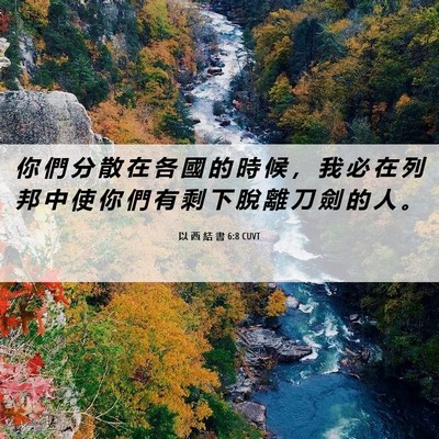 Picture 06 - 以 西 結 書 6:8 CUVT - 你 們 分 散 在 各 國 的 時 候 ， 我 - Bible Verse Picture