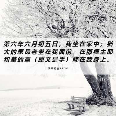 Picture 06 - 以 西 結 書 8:1 CUVT - 第 六 年 六 月 初 五 日 ， 我 坐 在 - Bible Verse Picture