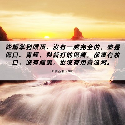 Picture 06 - 以 賽 亞 書 1:6 CUVT - 從 腳 掌 到 頭 頂 ， 沒 有 一 處 完 - Bible Verse Picture