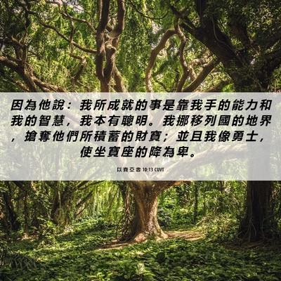 Picture 06 - 以 賽 亞 書 10:13 CUVT - 因 為 他 說 ： 我 所 成 就 的 事 是 - Bible Verse Picture