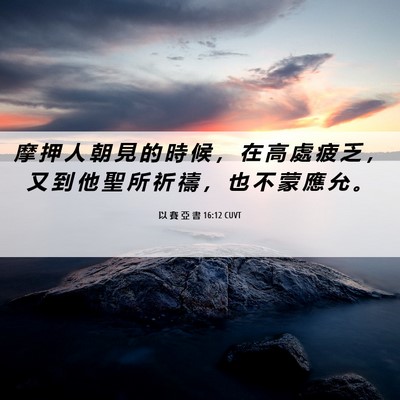 Picture 06 - 以 賽 亞 書 16:12 CUVT - 摩 押 人 朝 見 的 時 候 ， 在 高 處 - Bible Verse Picture