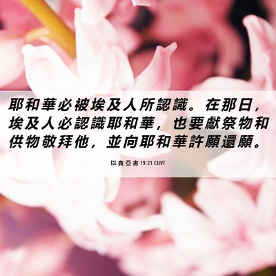 Picture 06 - 以 賽 亞 書 19:21 CUVT - 耶 和 華 必 被 埃 及 人 所 認 識 。 - Bible Verse Picture
