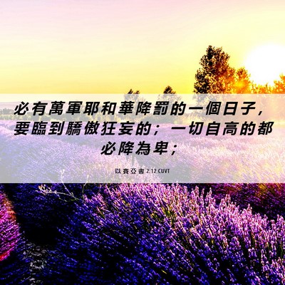 Picture 06 - 以 賽 亞 書 2:12 CUVT - 必 有 萬 軍 耶 和 華 降 罰 的 一 個 - Bible Verse Picture