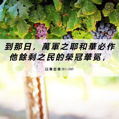 Picture 06 - 以 賽 亞 書 28:5 CUVT - 到 那 日 ， 萬 軍 之 耶 和 華 必 作 - Bible Verse Picture