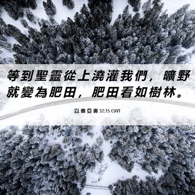 Picture 06 - 以 賽 亞 書 32:15 CUVT - 等 到 聖 靈 從 上 澆 灌 我 們 ， 曠 - Bible Verse Picture