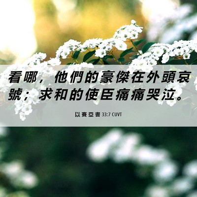 Picture 06 - 以 賽 亞 書 33:7 CUVT - 看 哪 ， 他 們 的 豪 傑 在 外 頭 哀 - Bible Verse Picture