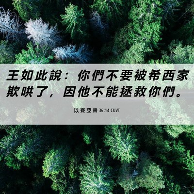 Picture 06 - 以 賽 亞 書 36:14 CUVT - 王 如 此 說 ： 你 們 不 要 被 希 西 - Bible Verse Picture