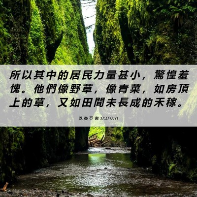 Picture 06 - 以 賽 亞 書 37:27 CUVT - 所 以 其 中 的 居 民 力 量 甚 小 ， - Bible Verse Picture