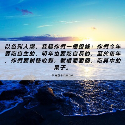 Picture 06 - 以 賽 亞 書 37:30 CUVT - 以 色 列 人 哪 ， 我 賜 你 們 一 個 - Bible Verse Picture