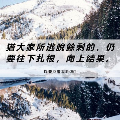 Picture 06 - 以 賽 亞 書 37:31 CUVT - 猶 大 家 所 逃 脫 餘 剩 的 ， 仍 要 - Bible Verse Picture