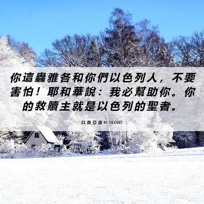 Picture 06 - 以 賽 亞 書 41:14 CUVT - 你 這 蟲 雅 各 和 你 們 以 色 列 人 - Bible Verse Picture