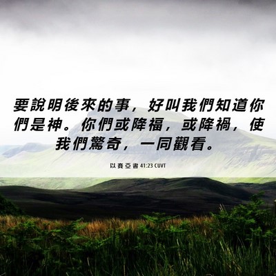 Picture 06 - 以 賽 亞 書 41:23 CUVT - 要 說 明 後 來 的 事 ， 好 叫 我 們 - Bible Verse Picture