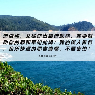 Picture 06 - 以 賽 亞 書 44:2 CUVT - 造 做 你 ， 又 從 你 出 胎 造 就 你 - Bible Verse Picture
