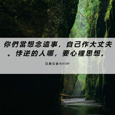 Picture 06 - 以 賽 亞 書 46:8 CUVT - 你 們 當 想 念 這 事 ， 自 己 作 大 - Bible Verse Picture