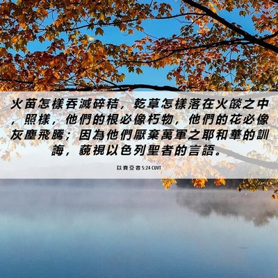 Picture 06 - 以 賽 亞 書 5:24 CUVT - 火 苗 怎 樣 吞 滅 碎 秸 ， 乾 草 怎 - Bible Verse Picture