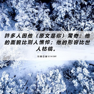 Picture 06 - 以 賽 亞 書 52:14 CUVT - 許 多 人 因 他 （ 原 文 是 你 ） 驚 - Bible Verse Picture