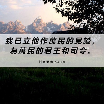 Picture 06 - 以 賽 亞 書 55:4 CUVT - 我 已 立 他 作 萬 民 的 見 證 ， 為 - Bible Verse Picture