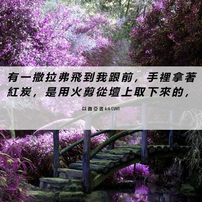 Picture 06 - 以 賽 亞 書 6:6 CUVT - 有 一 撒 拉 弗 飛 到 我 跟 前 ， 手 - Bible Verse Picture
