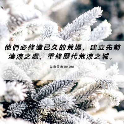 Picture 06 - 以 賽 亞 書 61:4 CUVT - 他 們 必 修 造 已 久 的 荒 場 ， 建 - Bible Verse Picture