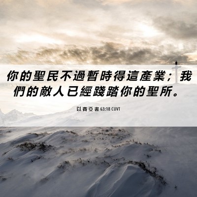 Picture 06 - 以 賽 亞 書 63:18 CUVT - 你 的 聖 民 不 過 暫 時 得 這 產 業 - Bible Verse Picture