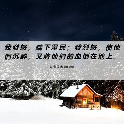 Picture 06 - 以 賽 亞 書 63:6 CUVT - 我 發 怒 ， 踹 下 眾 民 ； 發 烈 怒 - Bible Verse Picture