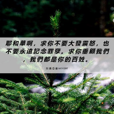 Picture 06 - 以 賽 亞 書 64:9 CUVT - 耶 和 華 啊 ， 求 你 不 要 大 發 震 - Bible Verse Picture