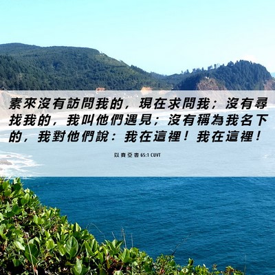 Picture 06 - 以 賽 亞 書 65:1 CUVT - 素 來 沒 有 訪 問 我 的 ， 現 在 求 - Bible Verse Picture