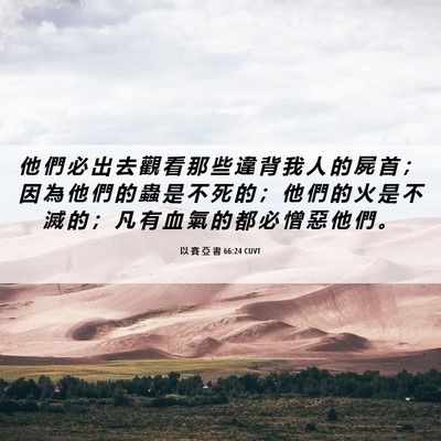 Picture 06 - 以 賽 亞 書 66:24 CUVT - 他 們 必 出 去 觀 看 那 些 違 背 我 - Bible Verse Picture