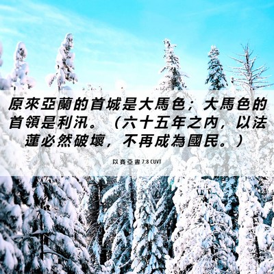 Picture 06 - 以 賽 亞 書 7:8 CUVT - 原 來 亞 蘭 的 首 城 是 大 馬 色 ； - Bible Verse Picture