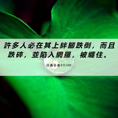 Picture 06 - 以 賽 亞 書 8:15 CUVT - 許 多 人 必 在 其 上 絆 腳 跌 倒 ， - Bible Verse Picture
