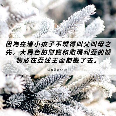 Picture 06 - 以 賽 亞 書 8:4 CUVT - 因 為 在 這 小 孩 子 不 曉 得 叫 父 - Bible Verse Picture