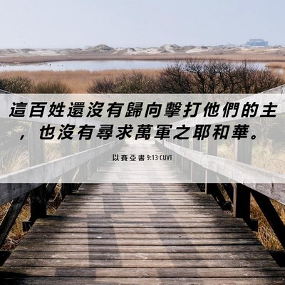 Picture 06 - 以 賽 亞 書 9:13 CUVT - 這 百 姓 還 沒 有 歸 向 擊 打 他 們 - Bible Verse Picture