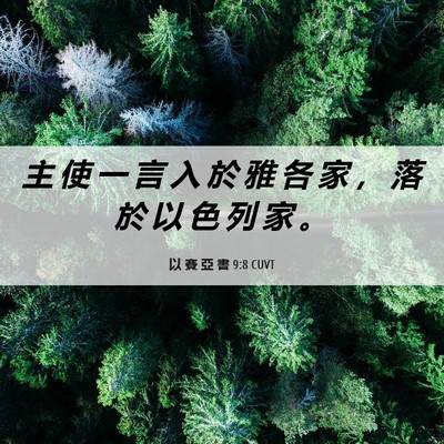 Picture 06 - 以 賽 亞 書 9:8 CUVT - 主 使 一 言 入 於 雅 各 家 ， 落 於 - Bible Verse Picture