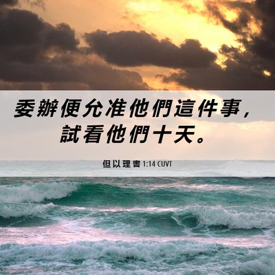 Picture 06 - 但 以 理 書 1:14 CUVT - 委 辦 便 允 准 他 們 這 件 事 ， 試 - Bible Verse Picture