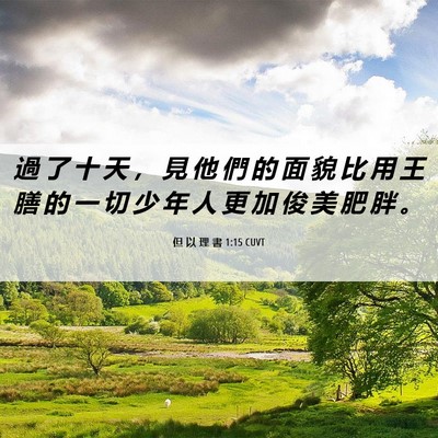 Picture 06 - 但 以 理 書 1:15 CUVT - 過 了 十 天 ， 見 他 們 的 面 貌 比 - Bible Verse Picture