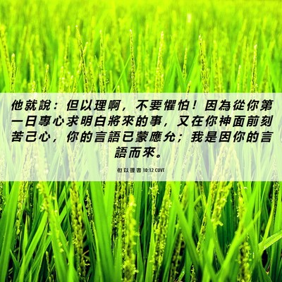 Picture 06 - 但 以 理 書 10:12 CUVT - 他 就 說 ： 但 以 理 啊 ， 不 要 懼 - Bible Verse Picture