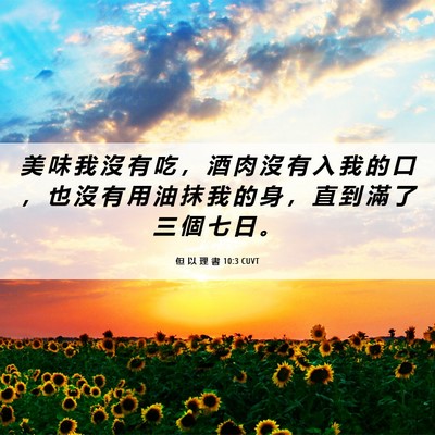 Picture 06 - 但 以 理 書 10:3 CUVT - 美 味 我 沒 有 吃 ， 酒 肉 沒 有 入 - Bible Verse Picture