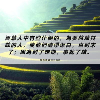 Picture 06 - 但 以 理 書 11:35 CUVT - 智 慧 人 中 有 些 仆 倒 的 ， 為 要 - Bible Verse Picture