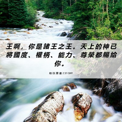 Picture 06 - 但 以 理 書 2:37 CUVT - 王 啊 ， 你 是 諸 王 之 王 。 天 上 - Bible Verse Picture
