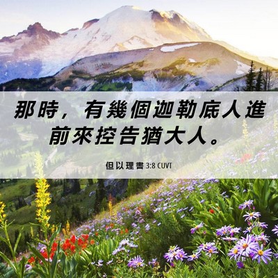 Picture 06 - 但 以 理 書 3:8 CUVT - 那 時 ， 有 幾 個 迦 勒 底 人 進 前 - Bible Verse Picture