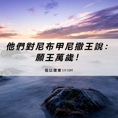 Picture 06 - 但 以 理 書 3:9 CUVT - 他 們 對 尼 布 甲 尼 撒 王 說 ： 願 - Bible Verse Picture