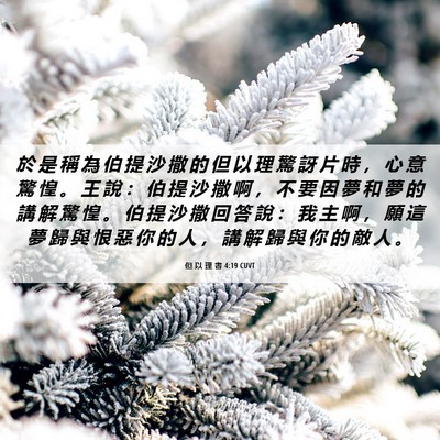 Picture 06 - 但 以 理 書 4:19 CUVT - 於 是 稱 為 伯 提 沙 撒 的 但 以 理 - Bible Verse Picture