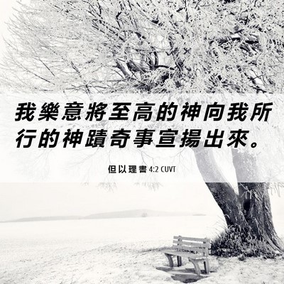 Picture 06 - 但 以 理 書 4:2 CUVT - 我 樂 意 將 至 高 的 神 向 我 所 行 - Bible Verse Picture