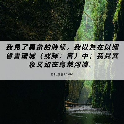 Picture 06 - 但 以 理 書 8:2 CUVT - 我 見 了 異 象 的 時 候 ， 我 以 為 - Bible Verse Picture