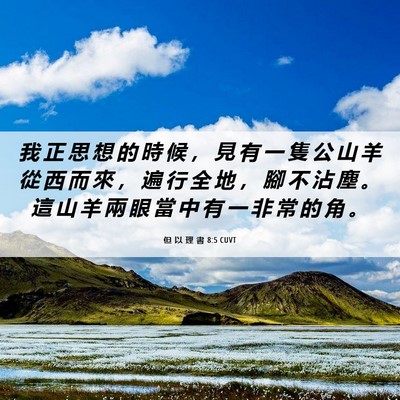 Picture 06 - 但 以 理 書 8:5 CUVT - 我 正 思 想 的 時 候 ， 見 有 一 隻 - Bible Verse Picture